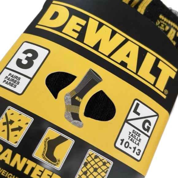 DEWALT HeavyWeight cushioned boot socks 3 pair - Picture 4 of 4
